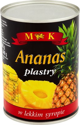 MK Ananásové plátky v sirupe light 565 g