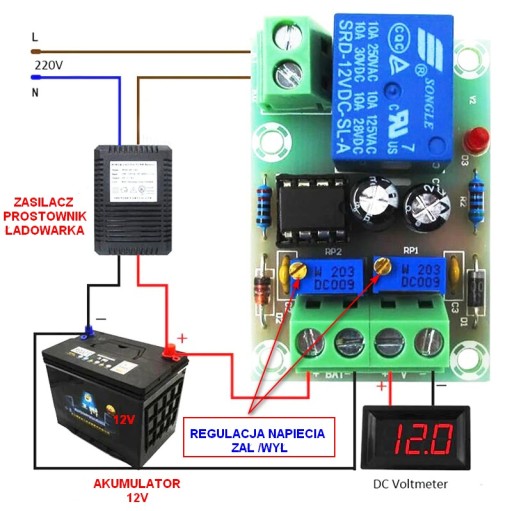 12V MODUL NA RIADENIE NABÍJANIA BATÉRIE