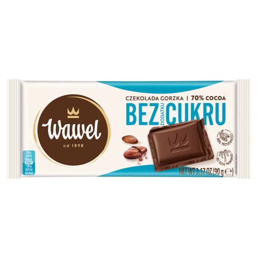 Horká čokoláda 70% bez pridaného cukru 90g Wawel