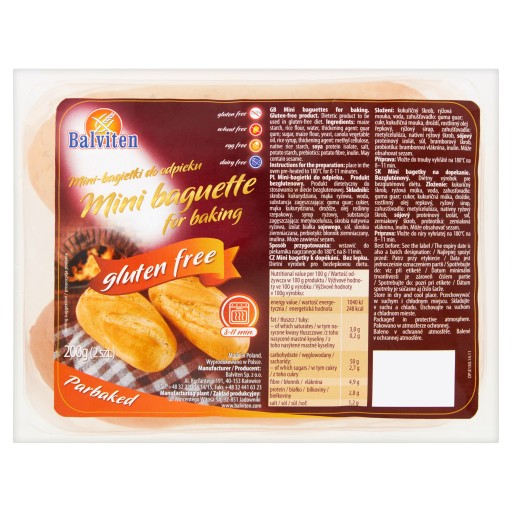 Balviten Mini bagety na pečenie Bezlepkové 2X100G
