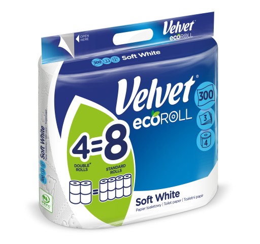 Zamatový toaletný papier 4 ks ECOROLL