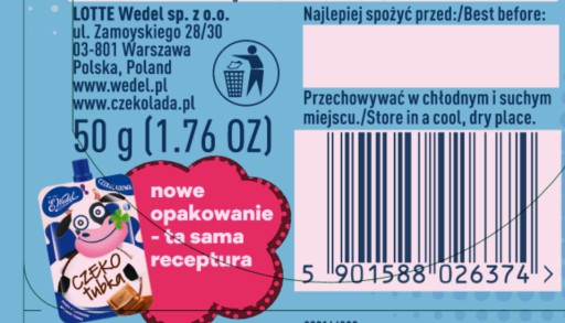 E. Wedel Czekotubka Čokoládový krém 50 g DÁTUM: 28. 8. 2024