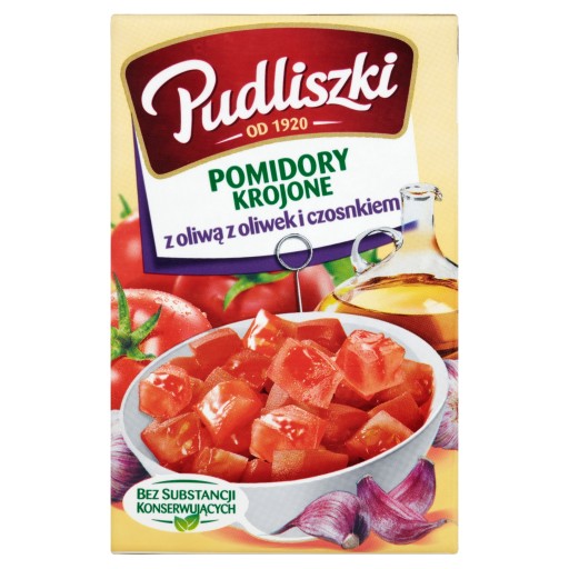 Pudliszki Sekané paradajky s olivovým olejom a cesnakom 390g