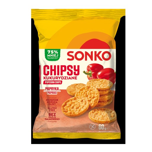 Sonko kukuričné lupienky Paprika 60g x2