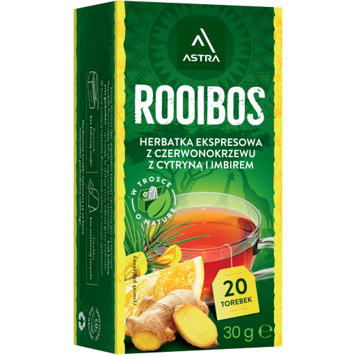 Astra Rooibos Lemon Ginger EX20 x4