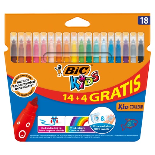 Fixky pre deti BIC, fixky, fixky do školy, 18 farieb