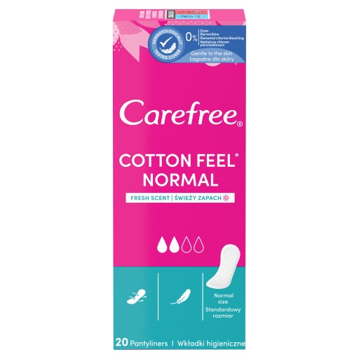 CAREFREE Cotton Feel Normal slipové vložky svieža vôňa 20 ks