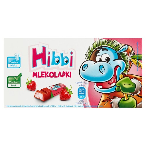 Mlekoladki mliečne tyčinky s jogurtovou a jahodovou náplňou Hibbi 100g