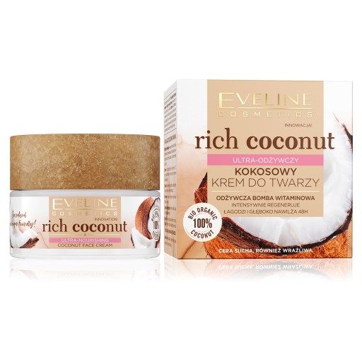 Krém na tvár Eveline Cosmetics Rich Coconut