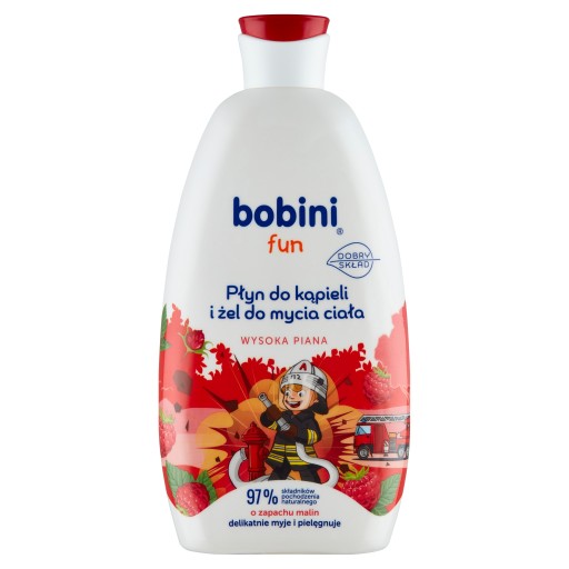 Global Bobini Fun Bath tekutý a gél 500ml Malina