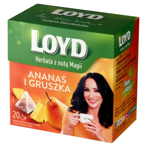 Ovocný čaj v pyramídach Loyd ananás a hruška 20 ks