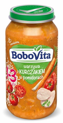 BoboVita Junior Zelenina s kuracím mäsom v paradajkách 1-3 roky 250 g