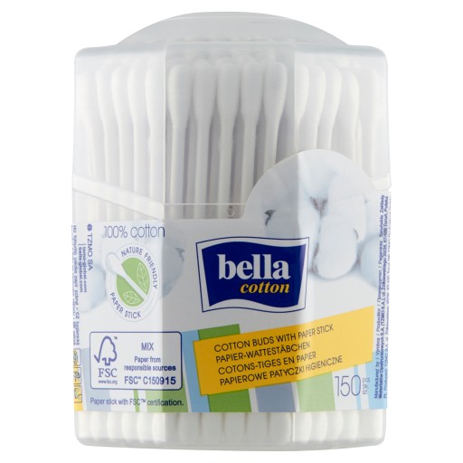 Papierové tyčinky Bella Cotton BIO 150 ks