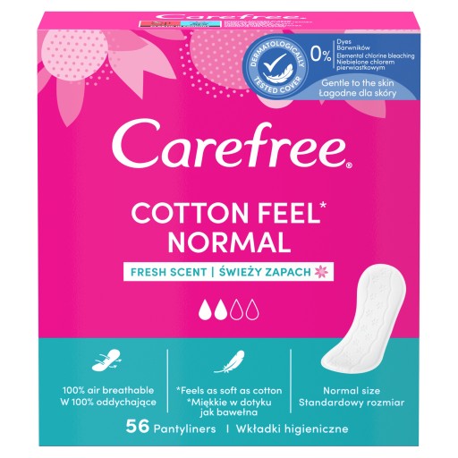 Carefree Cotton Fresh Scent hygienické vložky 56 ks.