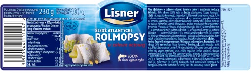 Lisner Rolmopsy v aromatickej octovo-korenistej omáčke 400 g