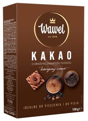 Kakao Wawel so zníženým obsahom tuku 150 g
