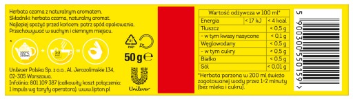 LIPTON Yellow Label Čierny čaj 25 vrecúšok