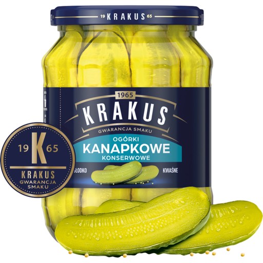 Nakladané uhorky Krakus sendvič 670g