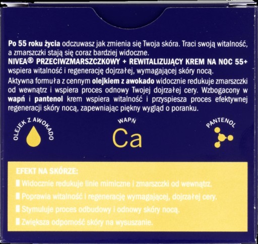 NIVEA Nočný krém proti vráskam 55+ 50ml