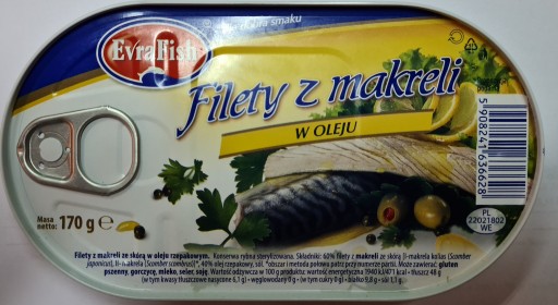 Evrafish filety z makrely v oleji 170 g