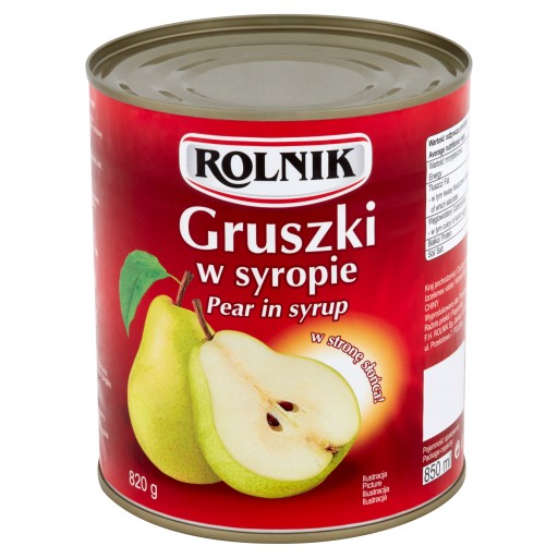 Rolník Hrušky v sirupe 820 g