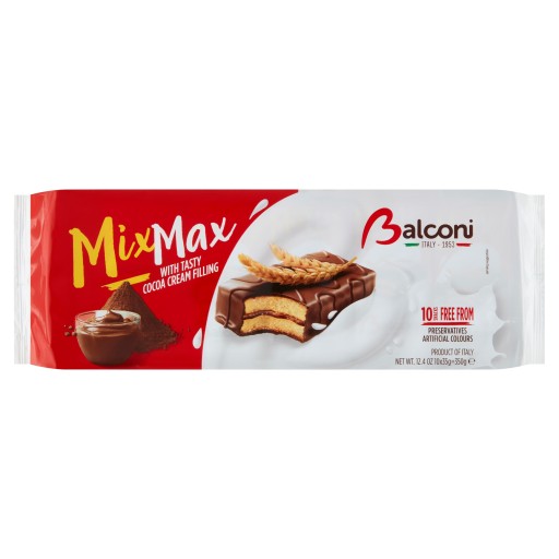 1x350g BALCONI cookies, 10 kusov, kakaová poleva