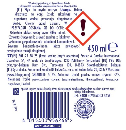 Fairy – Prostriedok na umývanie riadu, 450 ml – Granátové jablko