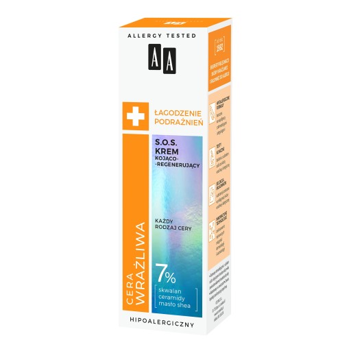 AA Sensitive Skin SOS upokojujúci a regeneračný krém 50 ml