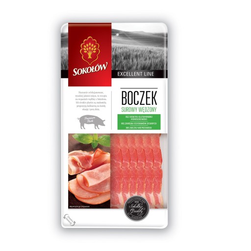 Surová údená slanina plátky Sokołów 100g