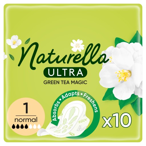NATURELLA ULTRA NORMÁLNY ZELENÝ ČAJ SANITÁRNE NOSIKY S KRÍDLAMI 10 KS