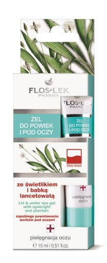Floslek Gél na očné viečka a oči s rozjasňovačom a plantainom 15ml