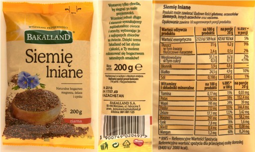 BAKALLAND ľanové semienko, 200 g