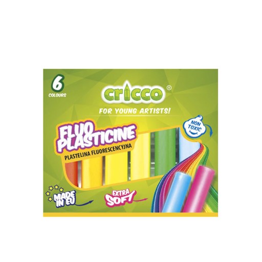 Cricco fluorescenčná plastelína, 6 farieb