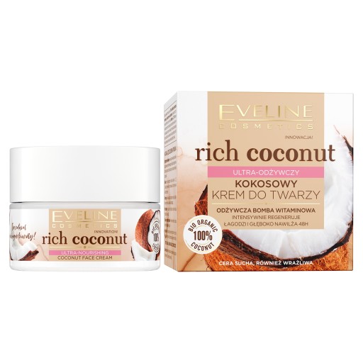 Krém na tvár Eveline Cosmetics Rich Coconut