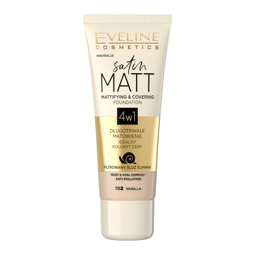 Eveline Satin Matt Foundation 102 Vanilka 30 ml