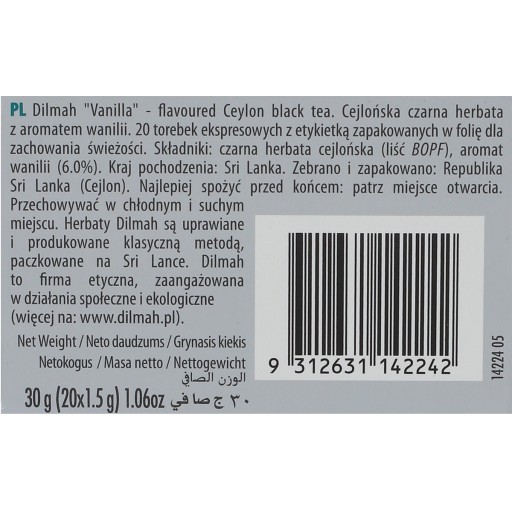 Dilmah Vanillia 20 sáčkov 20tb