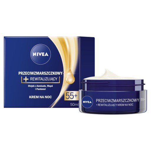 NIVEA Nočný krém proti vráskam 55+ 50ml
