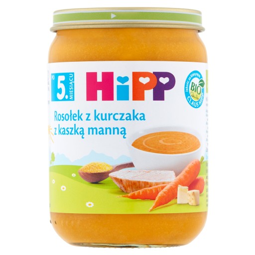 Slepačí vývar s krupicou po 5 mesiacoch HiPP BIO 190g