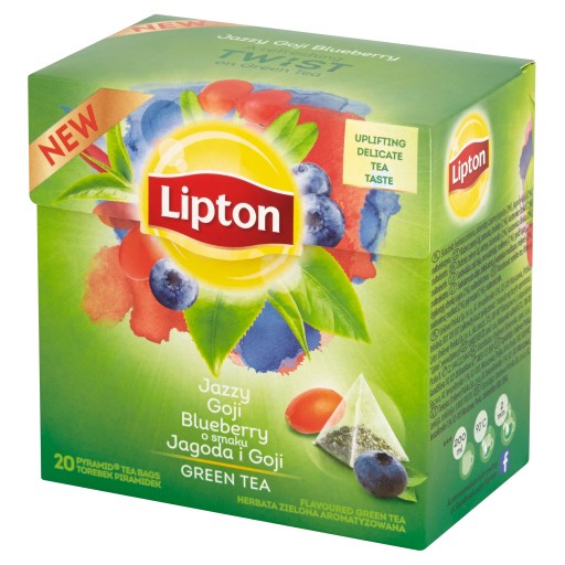 Lipton s príchuťou Čučoriedka a Goji zelená 20 tb