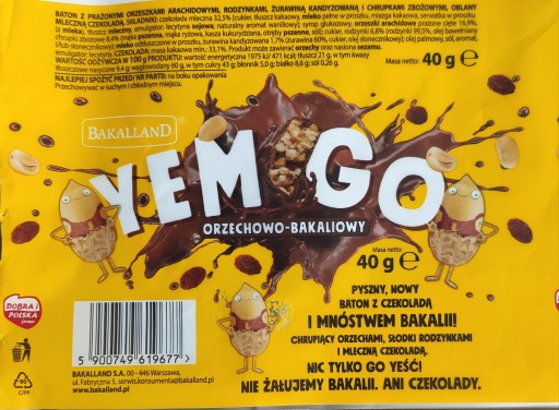 BAKALLAND BA! Tyčinka z orechov a sušeného ovocia 40g