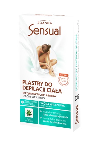 Joanna Sensual Aloe telové depilačné pásiky 1 balenie (12 ks)