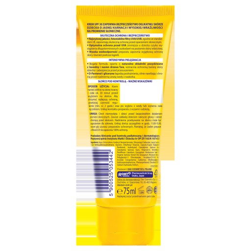 Dax Ochranný krém na opaľovanie pre deti a dojčatá SPF 30 75ml