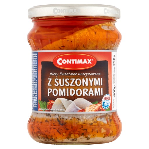 Filety zo sleďov so sušenými paradajkami 400g contimax