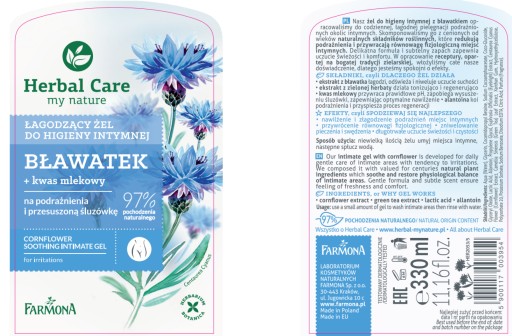 Farmona Herbal Care Bławatek upokojujúci gél na intímnu hygienu
