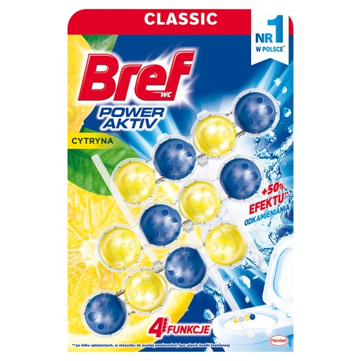 Bref Power Aktiv - Set, 3 WC bloky - Citrón