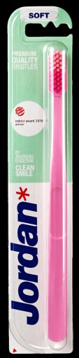 Jordan Clean Smile mäkká zubná kefka 1 ks, mix farieb