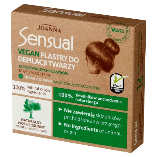 Joanna Sensual Vegan Facial depilačné pásiky 12 ks