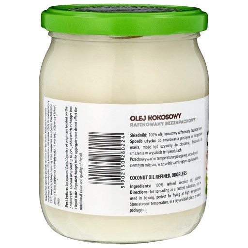 Rafinovaný kokosový olej Intenson 500 ml