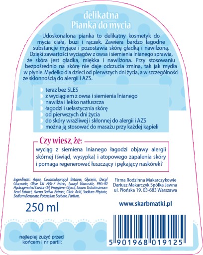 Matkin poklad, jemná umývacia pena pre deti