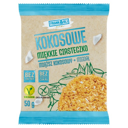 Frank Oli Kokos Mandľový mäkký vegetariánsky koláčik